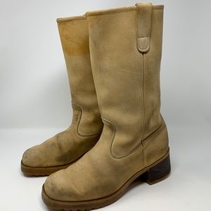 Vintage Distressed Leather Campus Boots